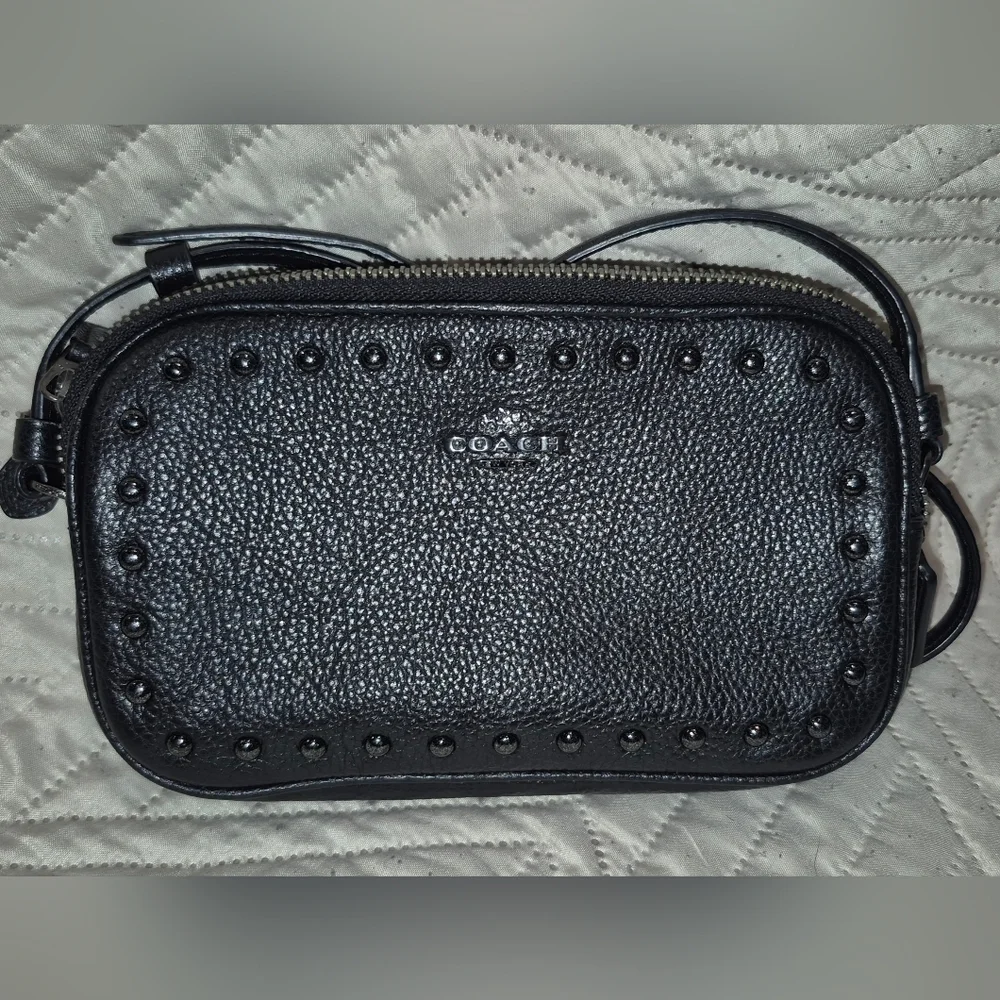 Authentic COACH Crossbody Clutch With Lacquer Rivets